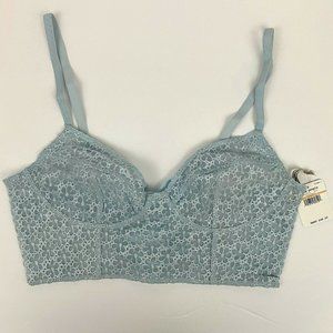 Free People Lele Longline Bra Atmosphere Light Blue Sz Small S Bralette NWT NEW